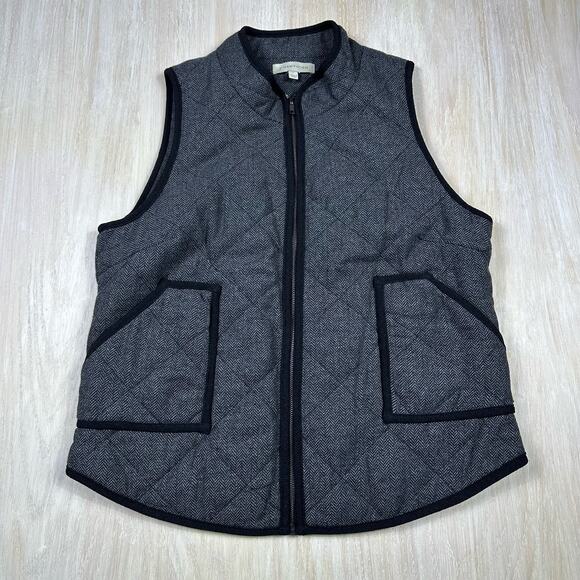 41 Hawthorn Shara Herringbone Quilted Zip Up Vest Size Large - Picture 1 of 13